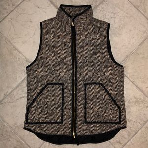 J.Crew Black and White Herringbone Vest